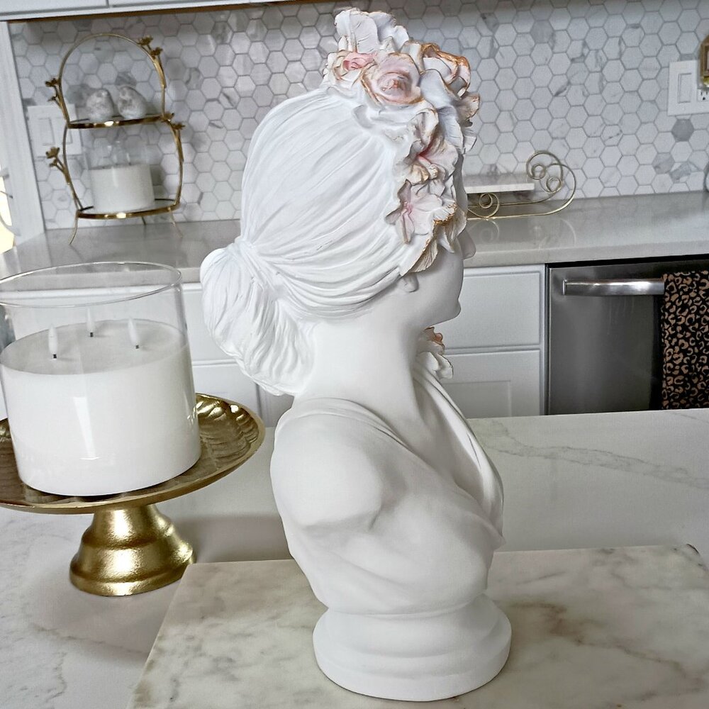 NEW! SHABBY CHIC ROSES EXQUISITE LADY BUST DECOR - Picture 5 of 7